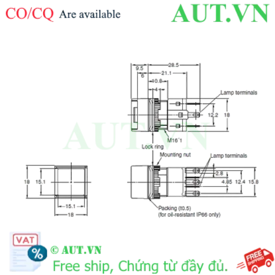 Ảnh của Công tắc nút nhấn Omron A165-ARA-2