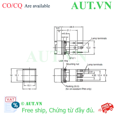 Ảnh của Công tắc nút nhấn Omron A165-AWA-2