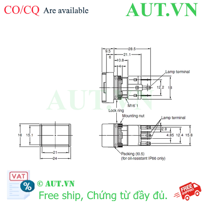 Ảnh của Công tắc nút nhấn Omron A165-JWA-2