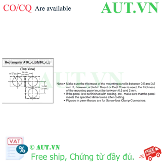 Ảnh của Công tắc nút nhấn Omron A16L-JGA-24D-2