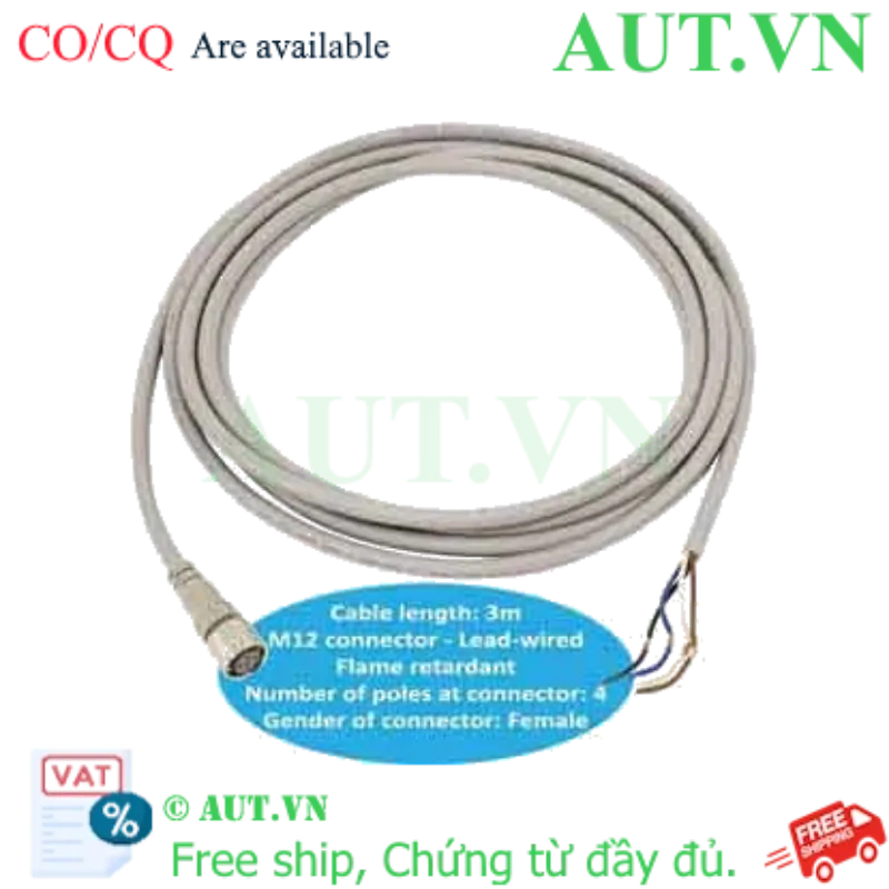 Ảnh của Cáp Kết Nối Cảm Biến Omron XS5F-D421-E80-F | M12 4 Pin, 3m, IP67