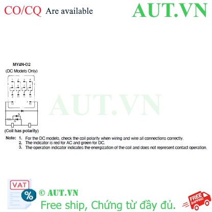 Ảnh của Rơ le trung gian Omron MY4N-D2 DC100/110