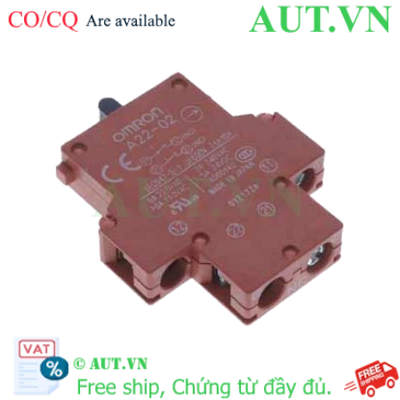 Ảnh của Khối Tiếp Điểm Omron A22-02S (2NC) Chính Hãng - Tích Hợp Vòng Giữ, Độ Bền Cao, Chuẩn Công Nghiệp
