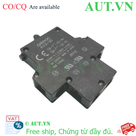 Ảnh của Khối Tiếp Điểm Omron A22-20S (2NO) Chính Hãng - Chịu Tải 10A, Độ Bền Cao, Lắp Đặt Nhanh