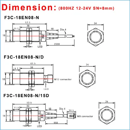 Ảnh của Cảm biến tiệm cận F&C Sensor F3C-18EN08-N R2M