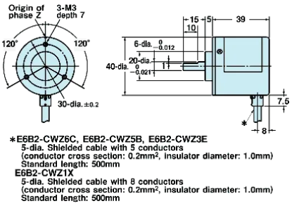 Ảnh của Cảm biến Encoder  Omron E6B2-CWZ6C 30P/R 2M
