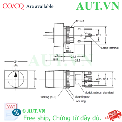 Ảnh của Công tắc nút nhấn Omron A165S-J2M-2