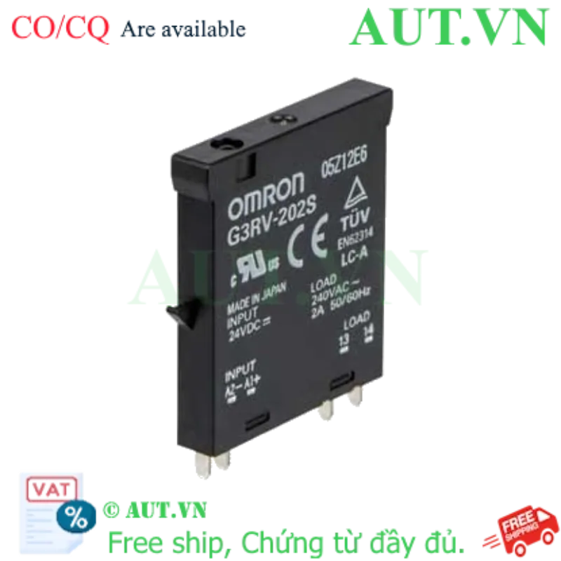 Ảnh của Relay Bán Dẫn Omron G3RV-202S DC24: 2A, Zero-Cross, Siêu Mỏng 6.2mm