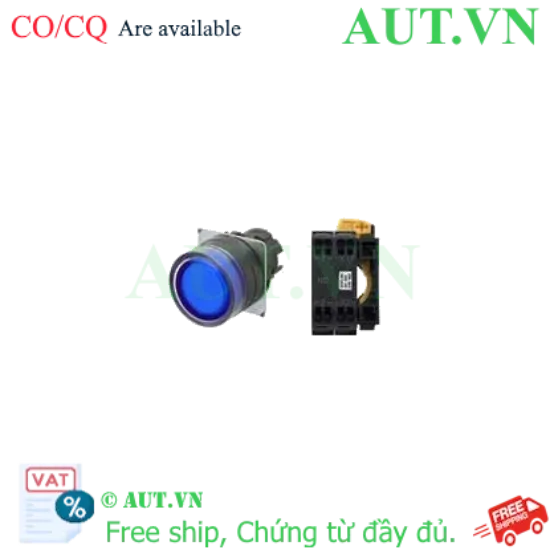 Ảnh của Công tắc nút nhấn có đèn Omron A22NL-BGA-TAA-P002-AE | 1NC, Nhấn giữ, Đèn Xanh