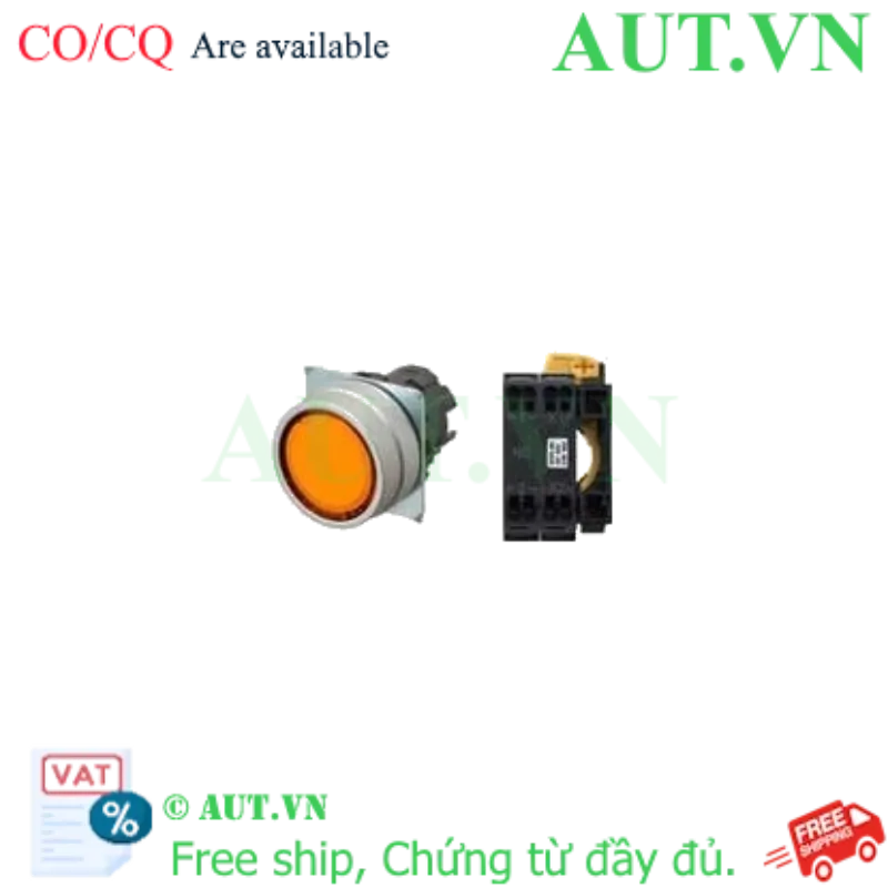 Ảnh của Nút Nhấn Có Đèn Omron A22NL-MNA-TOA-P002-OE | Đèn Cam, 1NC, IP66