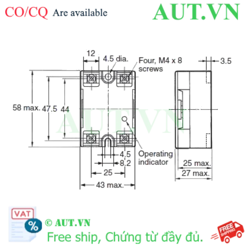 Ảnh của Relay bán dẫn Omron G3NA-205B-UTU DC5-24