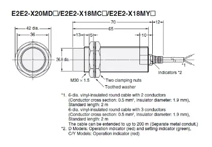 Ảnh của Cảm biến tiệm cận  Omron E2E2-X18MY1 2M