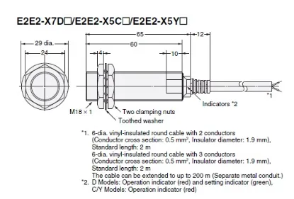 Ảnh của Cảm biến tiệm cận  Omron E2E2-X5Y1 5M