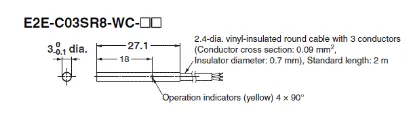 Ảnh của Cảm biến tiệm cận  Omron E2E-C03SR8-WC-B2 2M