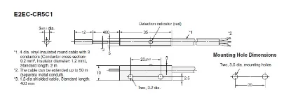 Ảnh của Cảm biến tiệm cận  Omron E2EC-CR5C1 2M