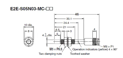 Ảnh của Cảm biến tiệm cận  Omron E2E-S05N03-MC-B2