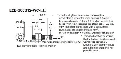 Ảnh của Cảm biến tiệm cận  Omron E2E-S05S12-WC-B1 5M