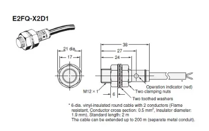 Ảnh của Cảm biến tiệm cận  Omron E2FQ-X2D1 2M