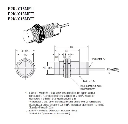 Ảnh của Cảm biến tiệm cận  Omron E2K-X15MF2 2M