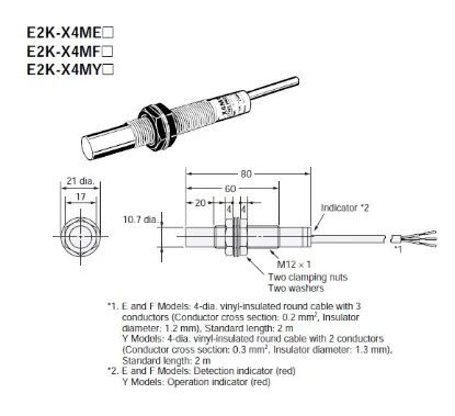 Ảnh của Cảm biến tiệm cận  Omron E2K-X4MF1 2M