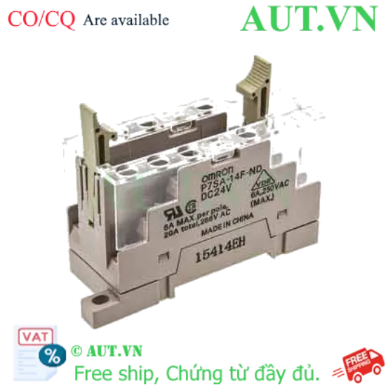 Ảnh của Đế Rơ Le Omron P7SA-14F-ND DC24 | 14 Chân Dẹt, Có LED, Lắp Ray DIN