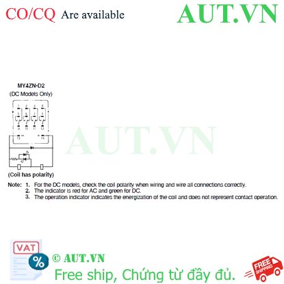 Ảnh của Rơ le trung gian Omron MY4ZN-D2 DC48