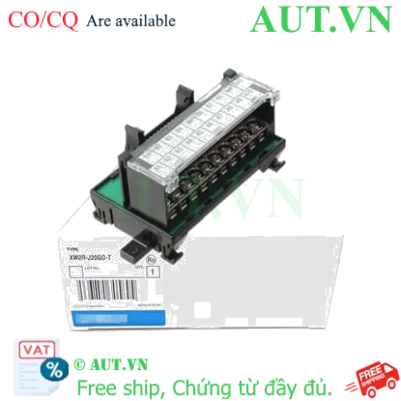 Ảnh của Cầu Đấu Dây Omron XW2R-J20GD-T | 20 Cực, Giắc Cắm MIL, Lắp Ray DIN