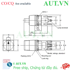 Ảnh của Công tắc nút nhấn Omron A165W-A3MY-24D-2