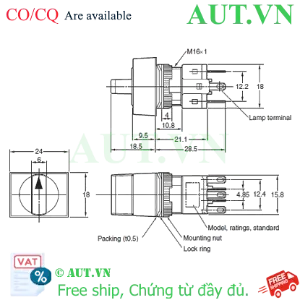 Ảnh của Công tắc nút nhấn Omron A165W-J2AG-24D-2