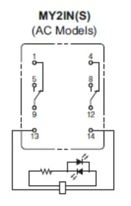 Ảnh của Rơ le trung gian  Omron MY2IN AC200/220 (S)