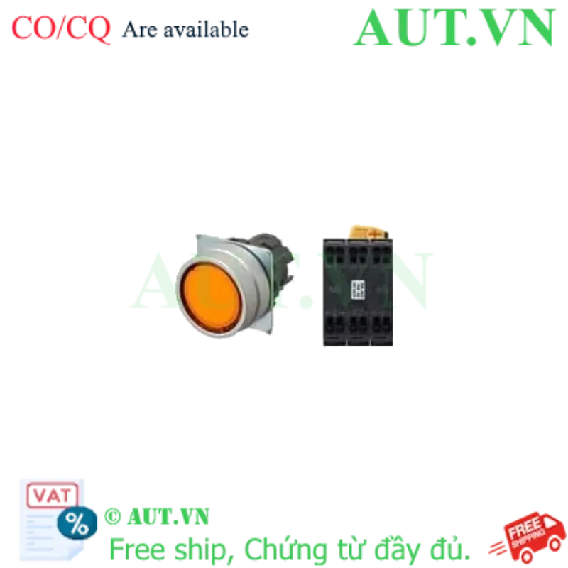 Ảnh của Công tắc nút nhấn Omron A22NL-MNA-TOA-P102-OA | Đèn Cam, 1NO+1NC, IP66