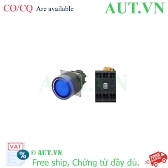 Ảnh của Nút Nhấn Có Đèn Omron A22NL-BGA-TAA-P102-AD - 1NO+1NC, Nhấn Giữ, Xanh Da Trời