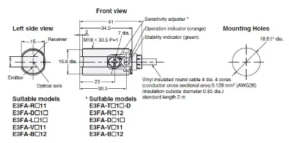 Ảnh của Cảm biến quang điện  Omron E3FA-BN12 2M