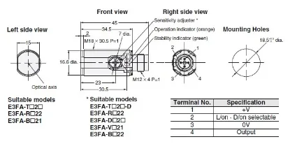 Ảnh của Cảm biến quang điện  Omron E3FA-BN21