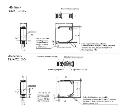 Ảnh của Cảm biến quang điện  Omron E3JK-TP11 2M