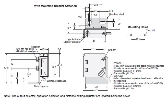 Ảnh của Cảm biến quang điện  Omron E3S-CL1 2M