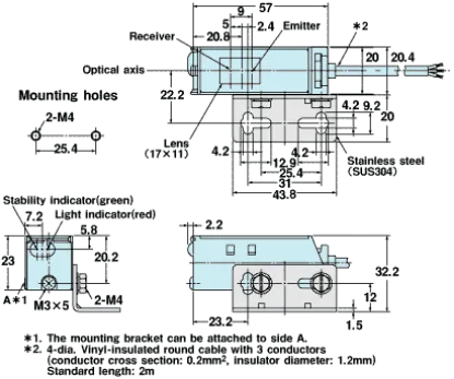 Ảnh của Cảm biến quang điện  Omron E3S-CR61 2M