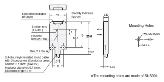 Ảnh của aut.vn Cảm biến quang điện  Omron E3T-FD12 2M