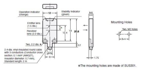 Ảnh của aut.vn Cảm biến quang điện  Omron E3T-FD12 5M
