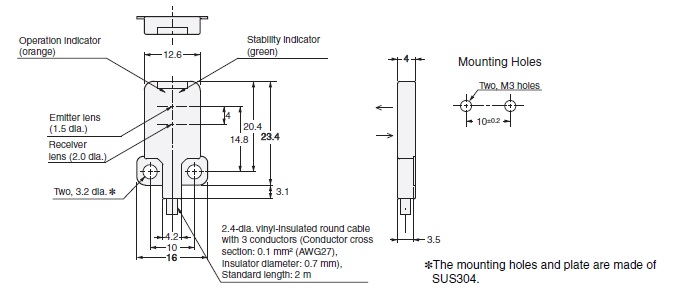 Ảnh của Cảm biến quang điện  Omron E3T-FD14M 2M