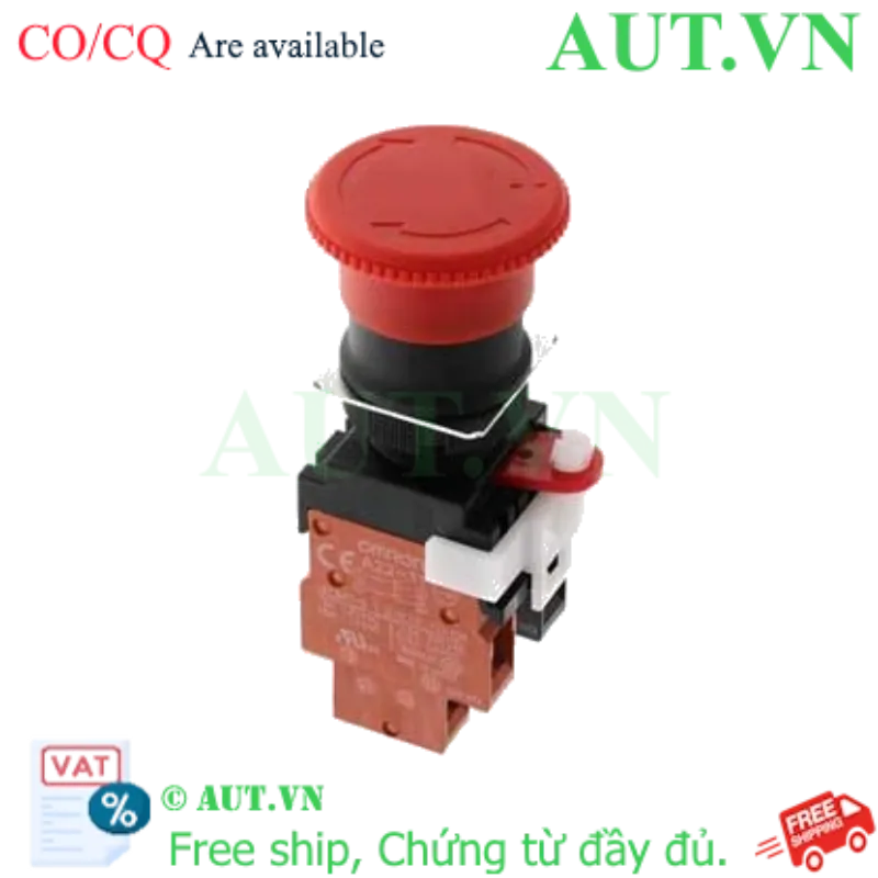 Ảnh của Nút Dừng Khẩn Cấp Omron A22E-M-11 | Đầu Nấm Đỏ, 1NO+1NC, Xoay Reset