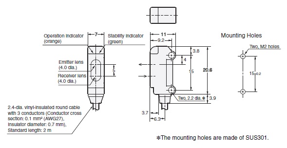 Ảnh của Cảm biến quang điện  Omron E3T-SL14 2M