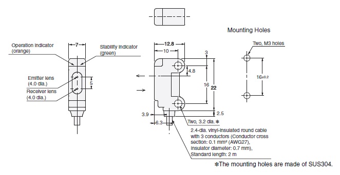 Ảnh của Cảm biến quang điện  Omron E3T-SL21M 2M