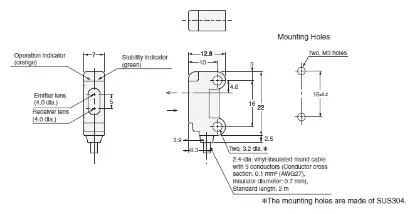 Ảnh của Cảm biến quang điện  Omron E3T-SL22M 2M