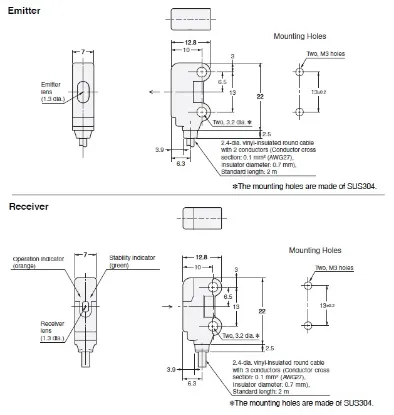 Ảnh của Cảm biến quang điện  Omron E3T-ST22MF 2M