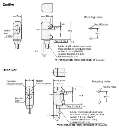 Ảnh của Cảm biến quang điện  Omron E3T-ST23F 2M