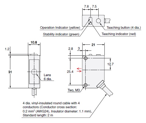 Ảnh của Cảm biến quang điện  Omron E3ZM-V61 2M