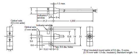 Ảnh của Cảm biến quang điện siêu nhỏ  Omron EE-SPX406-W2A 2M