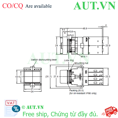 Ảnh của Công tắc nút nhấn Omron A165-JBM-2S