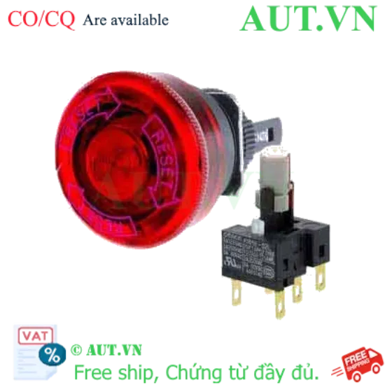Ảnh của Nút Nhấn Dừng Khẩn Cấp Omron A165E-LS-24D-02-PK | Phi 16mm, LED 24VDC, 2NC - An Toàn Tuyệt Đối